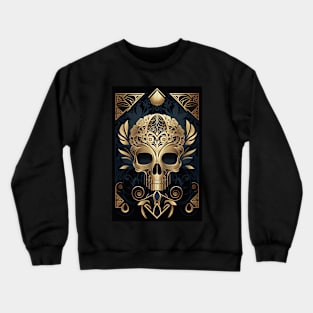 Art Deco Skull With Borders Crewneck Sweatshirt